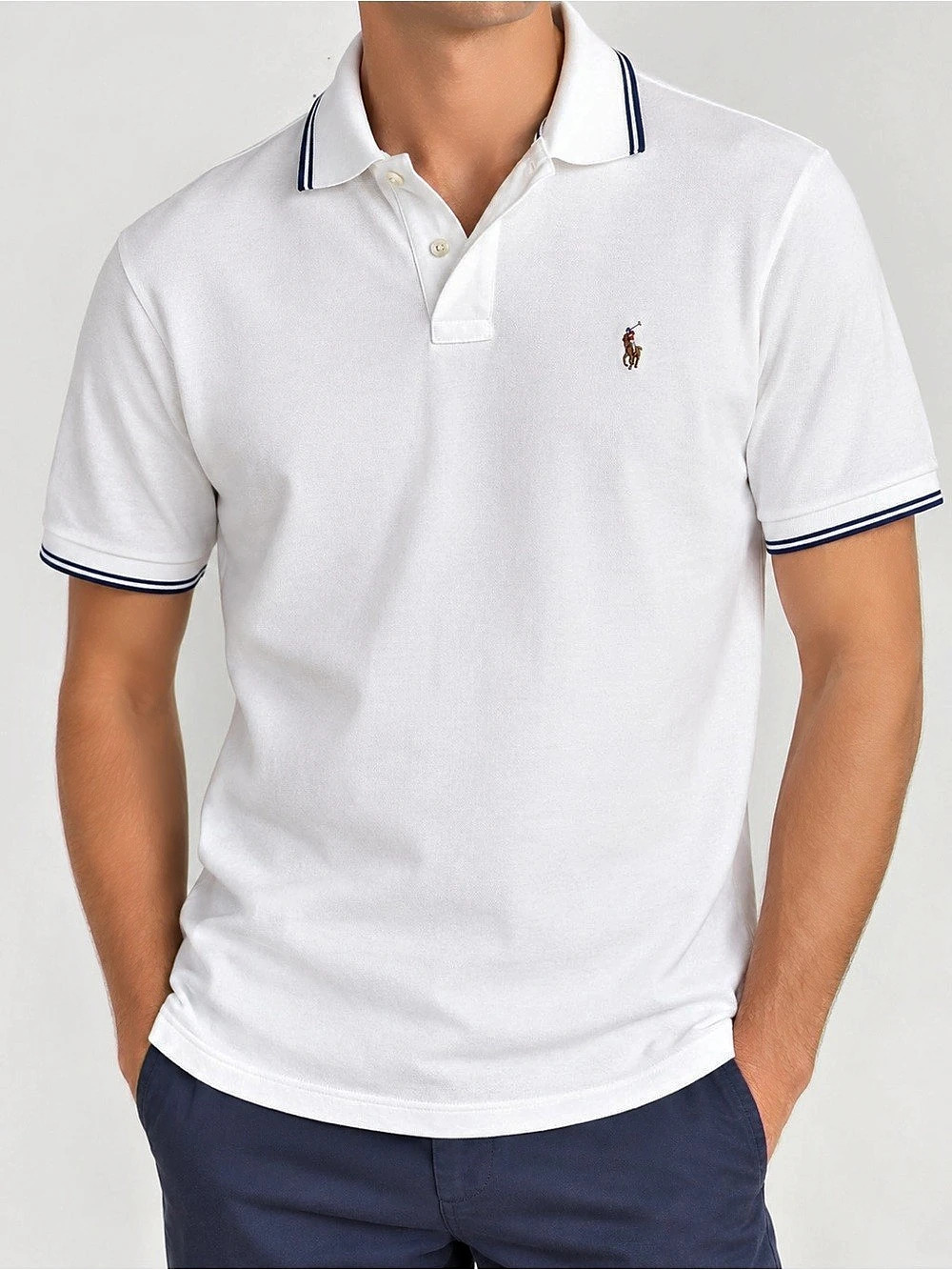 Polo Ralph Lauren Men’s Classic Fit Polo Striped Trim - Size L